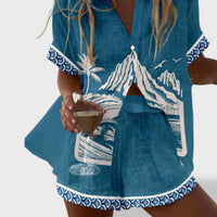 Norellia™ | Conjunto curto de linho leve e versátil para o verão