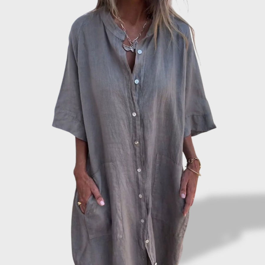 Beatriz™｜Vestido Solto em Linho