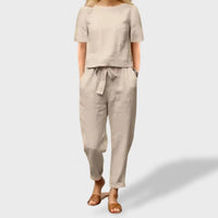 Helena™｜Conjunto de Verão – Linho e Algodão