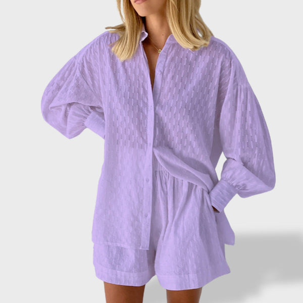 Maud | Conjunto de camisa e shorts de linho chique