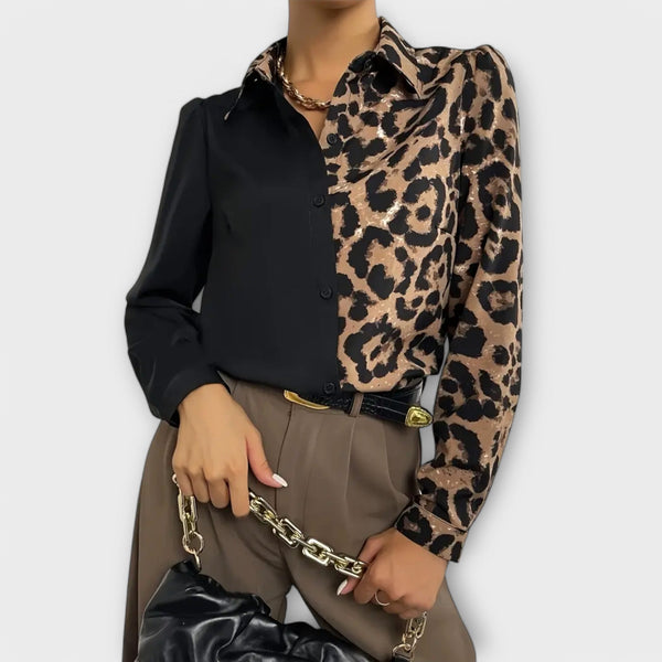 Valetina | Blusa de leopardo simples e elegante