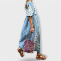 Sílvia - Vestido Estampado de Linho para uma Elegância sem Esforço