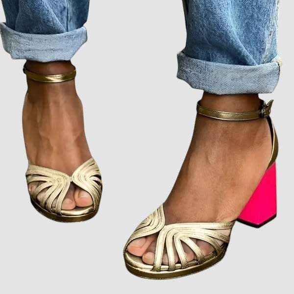 Milviana | Sandálias clássicas com tira no tornozelo e biqueira aberta