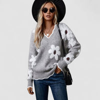 Belinha | Camisola Elegante com Decote em V e Padrão Floral