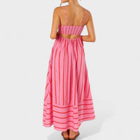 Isabel - Vestido comprido às riscas