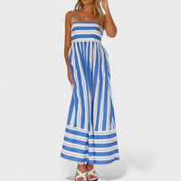 Isabel - Vestido comprido às riscas