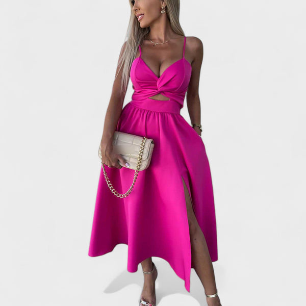 Cielo Divino – Vestido Midi con Abertura Frontal